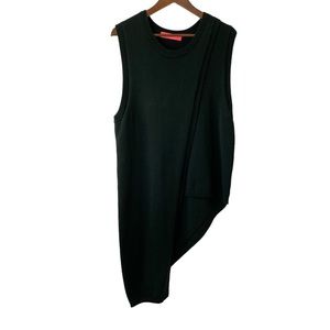 Grace Willow Womens Dark Green Asymmetric Sweater Vest Size M Knit Cotton.